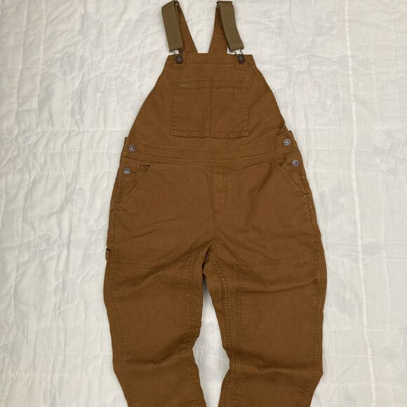 REI Co-Op Trailsmith Bib Camp Overalls Womens 6 Walrus Brown Canvas Double Knee - Picture 5 of 8